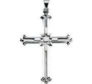 14K White Gold LARGE CROSS PENDANT