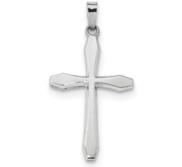 14k White Gold Polished Cross Pendant