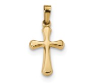 14k Polished Rounded Cross Pendant