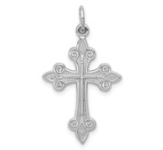 14k White Gold Cross Pendant