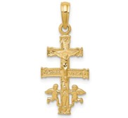 14k Cara Vaca Crucifix Pendant