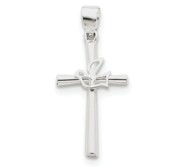 Sterling Silver Dove Cross Pendant