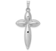 14k White Gold Polished Passion Cross Pendant