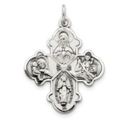 Sterling Silver Antiqued 4 way Medal