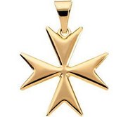 14K Yellow Gold MALTESE CROSS PENDANT