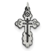 Sterling Silver Eastern Orthodox Cross Charm