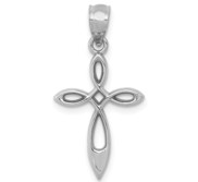 14k White Gold Cross Pendant