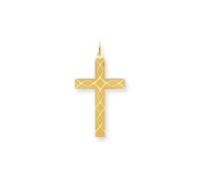 14K Laser Designed Cross Pendant