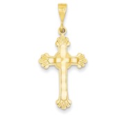 14k Budded Cross Pendant