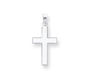 14k White Gold Polished Cross Pendant