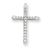 14k White Gold Diamond Cross Pendant