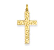 14k Nugget Style Cross Pendant