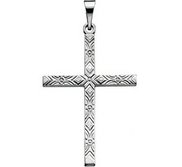 14K White Gold CROSS PENDANT