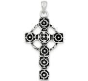 Sterling Silver Antiqued Celtic Cross Pendant