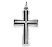 Sterling Silver Rhodium plated Enameled Latin Cross Charm