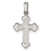 Sterling Silver Polished and Textured Cross Pendant