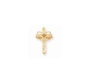 14k Genuine 1 Stone Mother  s Cross Pendant