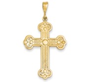 14k Budded Cross Pendant