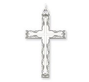 Sterling Silver Laser Designed Cross Pendant