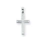 14k White Gold Cross Pendant