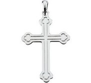 14K White Gold CROSS PENDANT