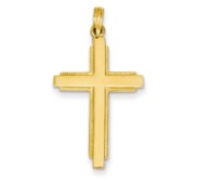 14K Solid Cross Pendant