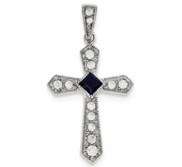 Sterling Silver CZ Passion Cross Pendant