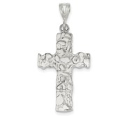 Sterling Silver Nugget Cross Pendant