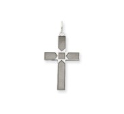 14K White Gold Laser Designed Cross Pendant