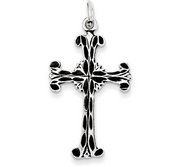 Sterling Silver Antiqued Cross Charm