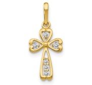 14k CZ Children  s Cross Pendant