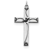 Sterling Silver Laser Designed Cross Pendant