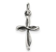 Sterling Silver Antiqued Passion Cross Charm