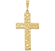 14k Nugget Style Cross Pendant