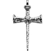 14K White Gold CROSS NAILS PENDANT