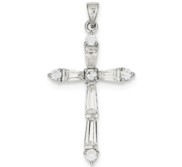 Sterling Silver CZ Cross Pendant