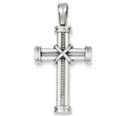 14k White Gold Latin Cross Pendant