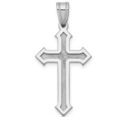 14k White Gold Passion Cross Pendant