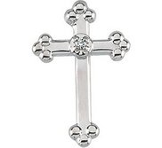 CROSS LAPEL PIN W DIAMOND