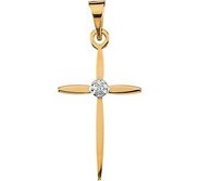 CROSS PENDANT W DIAMOND