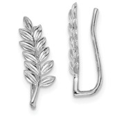 Sterling Silver Polished Floral Ear Climbers