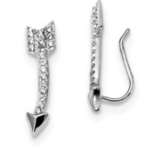 Sterling Silver CZ Arrow Ear Climbers