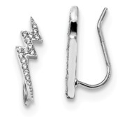 Sterling Silver CZ Bolt Ear Climbers