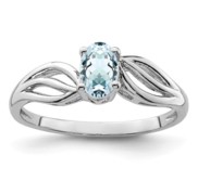 Sterling Silver Aquamarine Ring