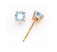 14k Aquamarine Post Earrings