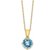 10K Tiara Collection Diamond  Aquamarine with Chain