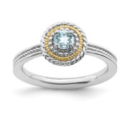 Sterling Silver and 14K Expressions Aquamarine Ring