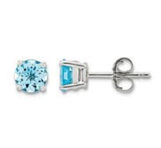 14k White Gold Aquamarine Earrings