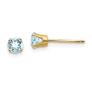 14k Yellow Gold Aquamarine Post Earrings