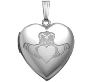 Sterling Silver   Sweetheart  Celtic Claddagh Locket